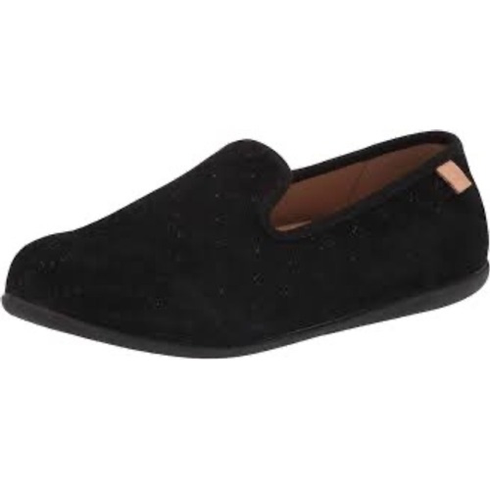 Spenco Bailey ballet flats black perforated suede women's size 8.45 comfort shoe